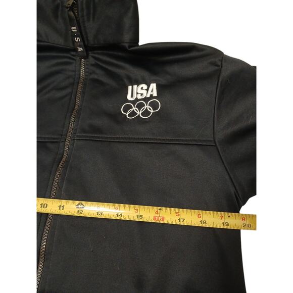 United States Olympic Committee JACKET Size M Black Fleece Lined Track Sporty - Picture 12 of 16